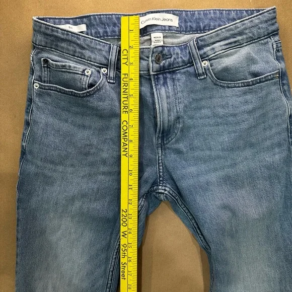 🔵 Calvin Klein Slim Jeans – W32 L30 – Classic Blue Fade - Picture 8 of 10
